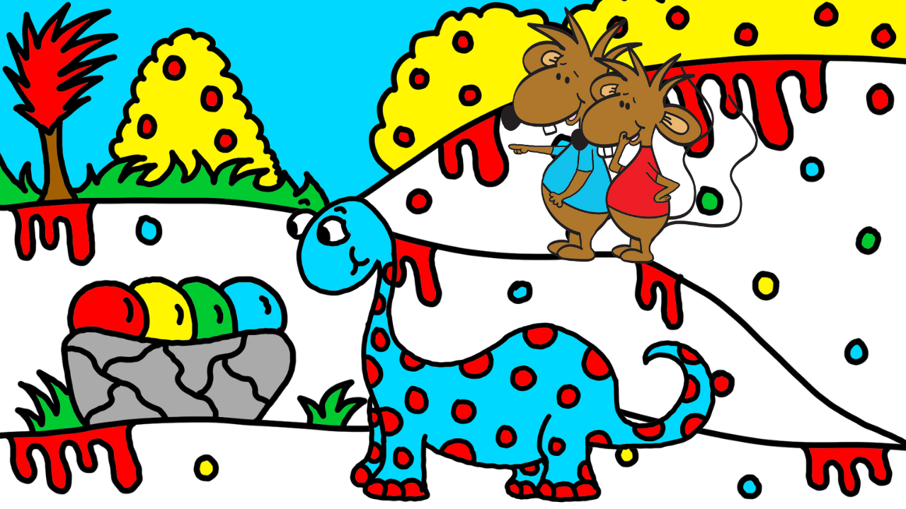 Learn Colors With Stincel And Ringlet | Dinosaur Egg Adeventure Fun For Toddlers by DogAndMouseCompany.com