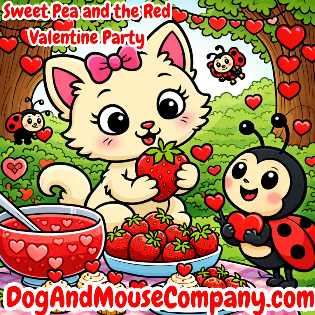 Sweet Pea and the Red Valentine Party | Learn Colors Preschool  by DogAndMouseCompany.com
