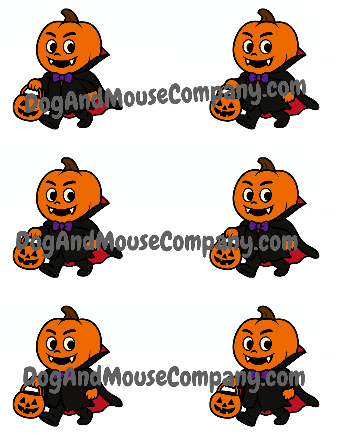 Billy the Pumpkin Vampire Snack Cup Sticker Template