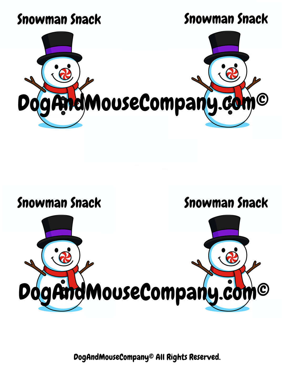 Snowman Snack Printable Sticker Template | Fun Christmas Treat Labels for Kids
