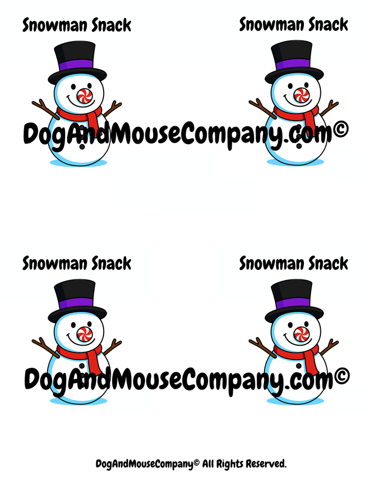 Snowman Snack Printable Sticker Template | Fun Christmas Treat Labels for Kids