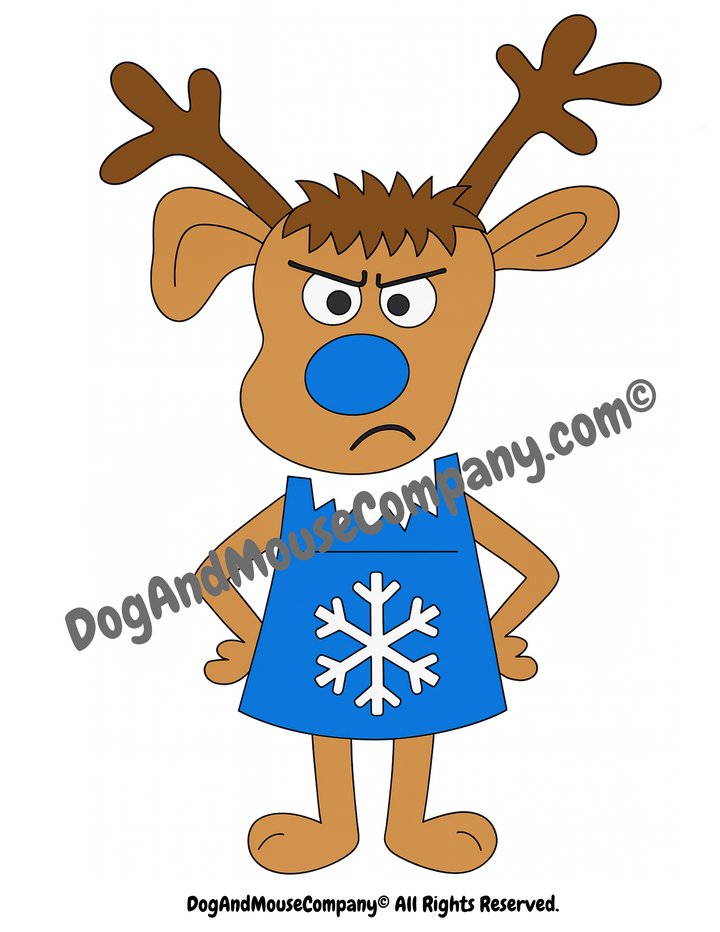 Grumpster the Reindeer Paper Bag Craft Template
