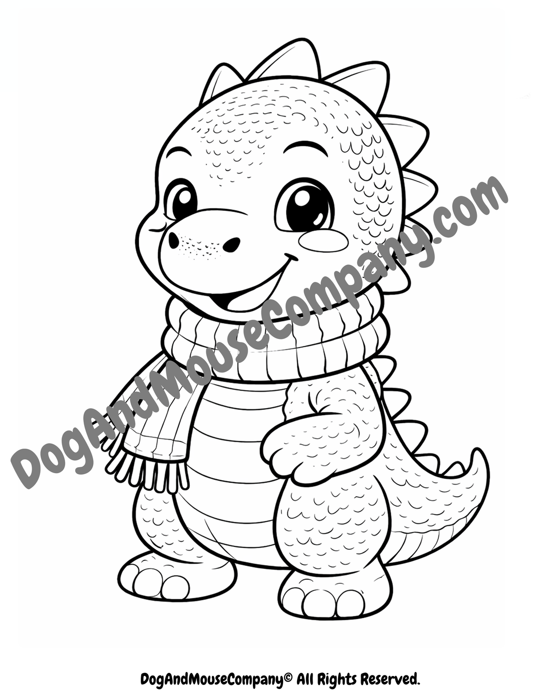 Ronnie The Blue Dinosaur Coloring Page