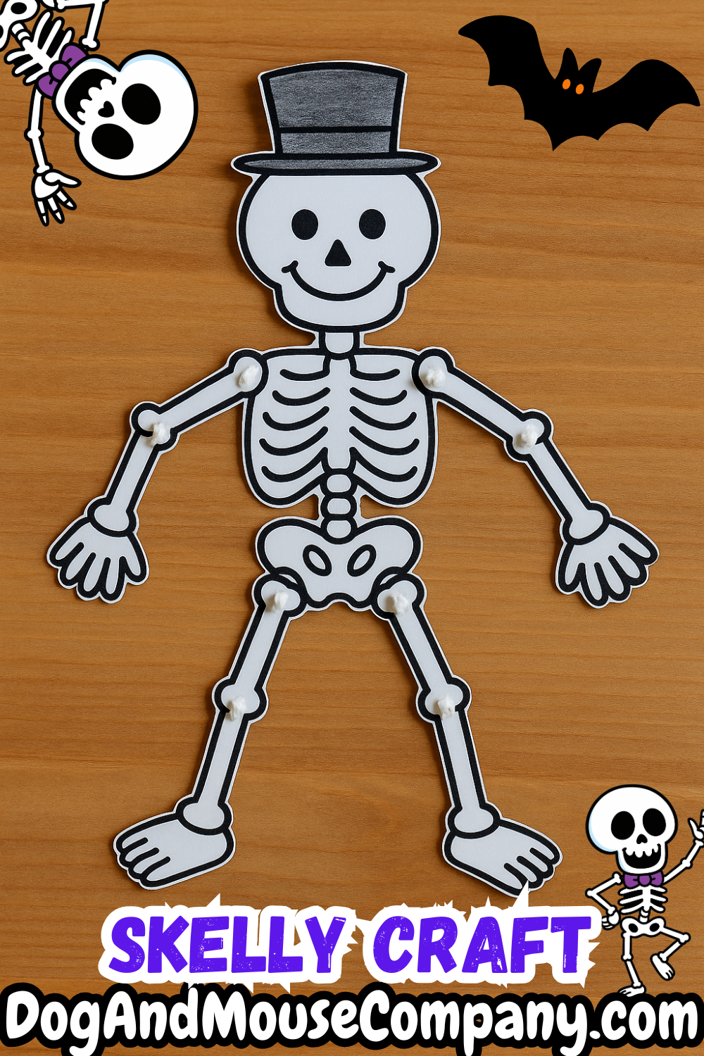 Skelly O’Jelly Halloween Skeleton Craft Printable by DogAndMouseCompany.com
