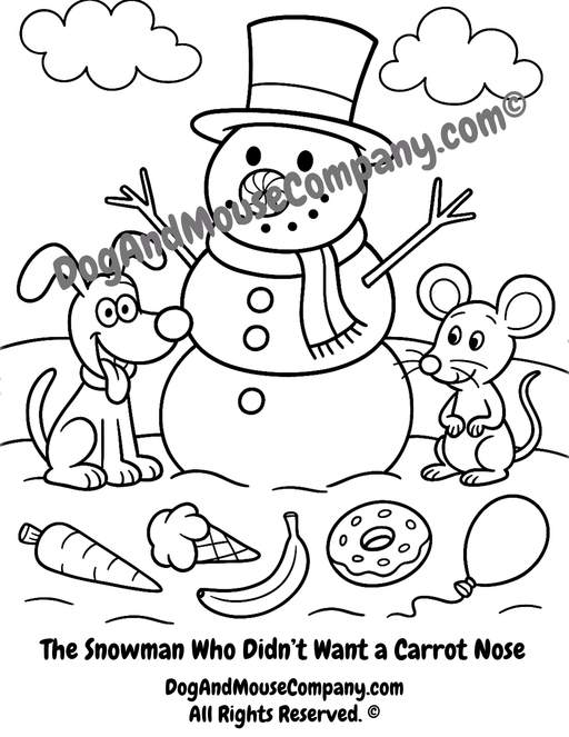 Snowman Who Didn't Want A Carrot Nose Coloring Page