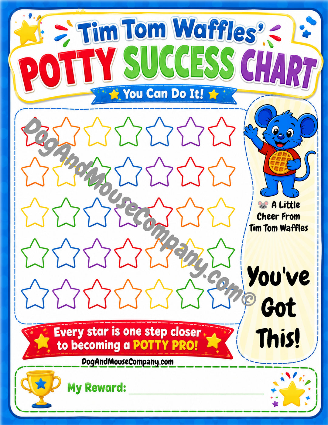 Tim Tom Waffles Potty Success Chart Printable