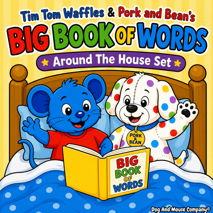 Around The House coloring pages bundle featuring Tim Tom Waffles and Pork and Bean Big Book of Words printable activities for toddlers and preschoolers