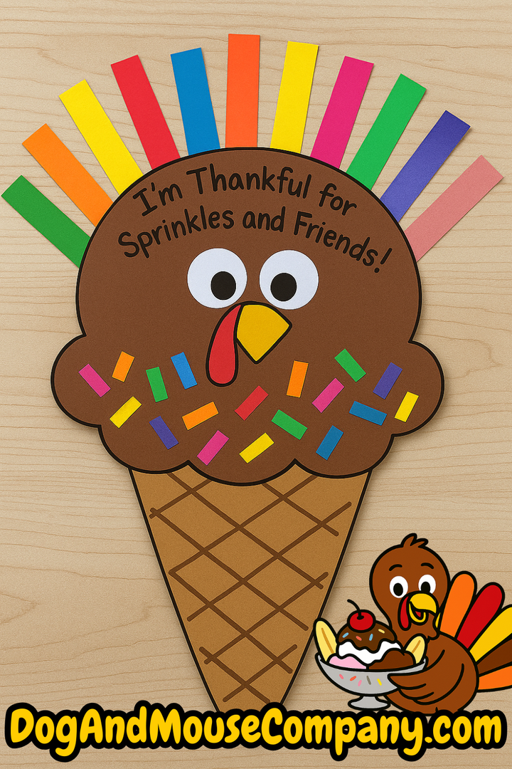Sprinkle Scoop Turkey Craft Coloring Page