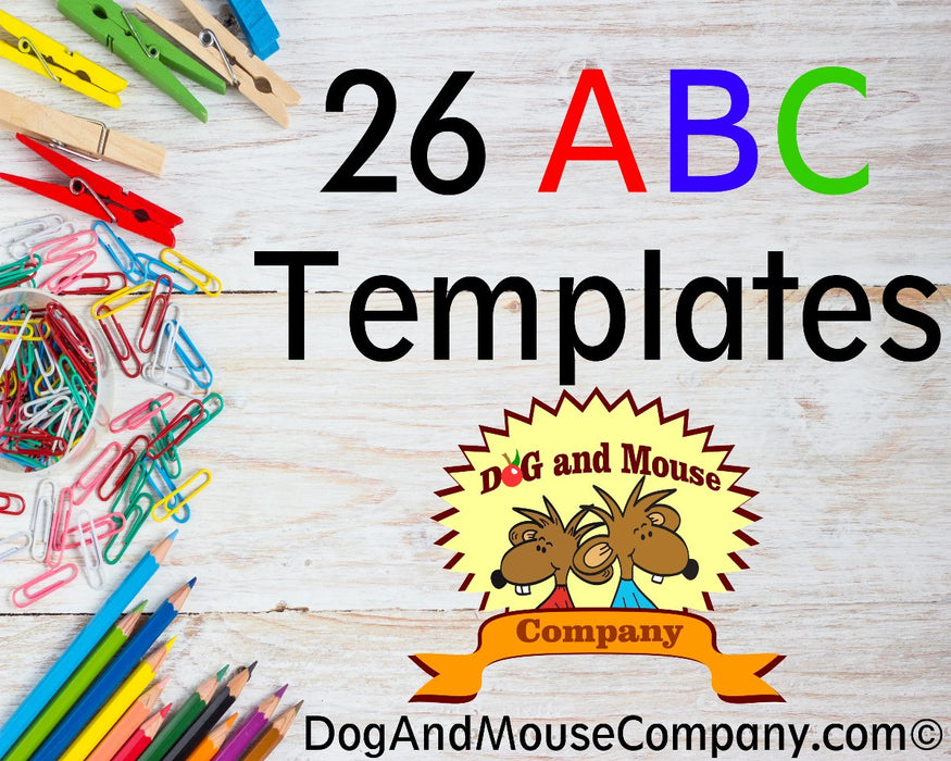 26 Learn Your ABC's Worksheet A To Z | Printable Alphabet Letters Digital Download by Dog And Mouse Company | dogandmousecompany.com