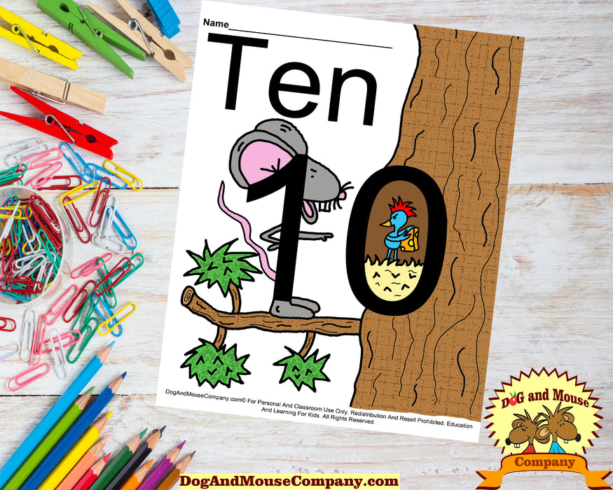 Learn Your Numbers With Mice 1 to 10 | 20 Worksheet Bundle