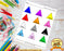Learn Your Colors Worksheet With Triangles Printable Digital Download by Dog And Mouse Company