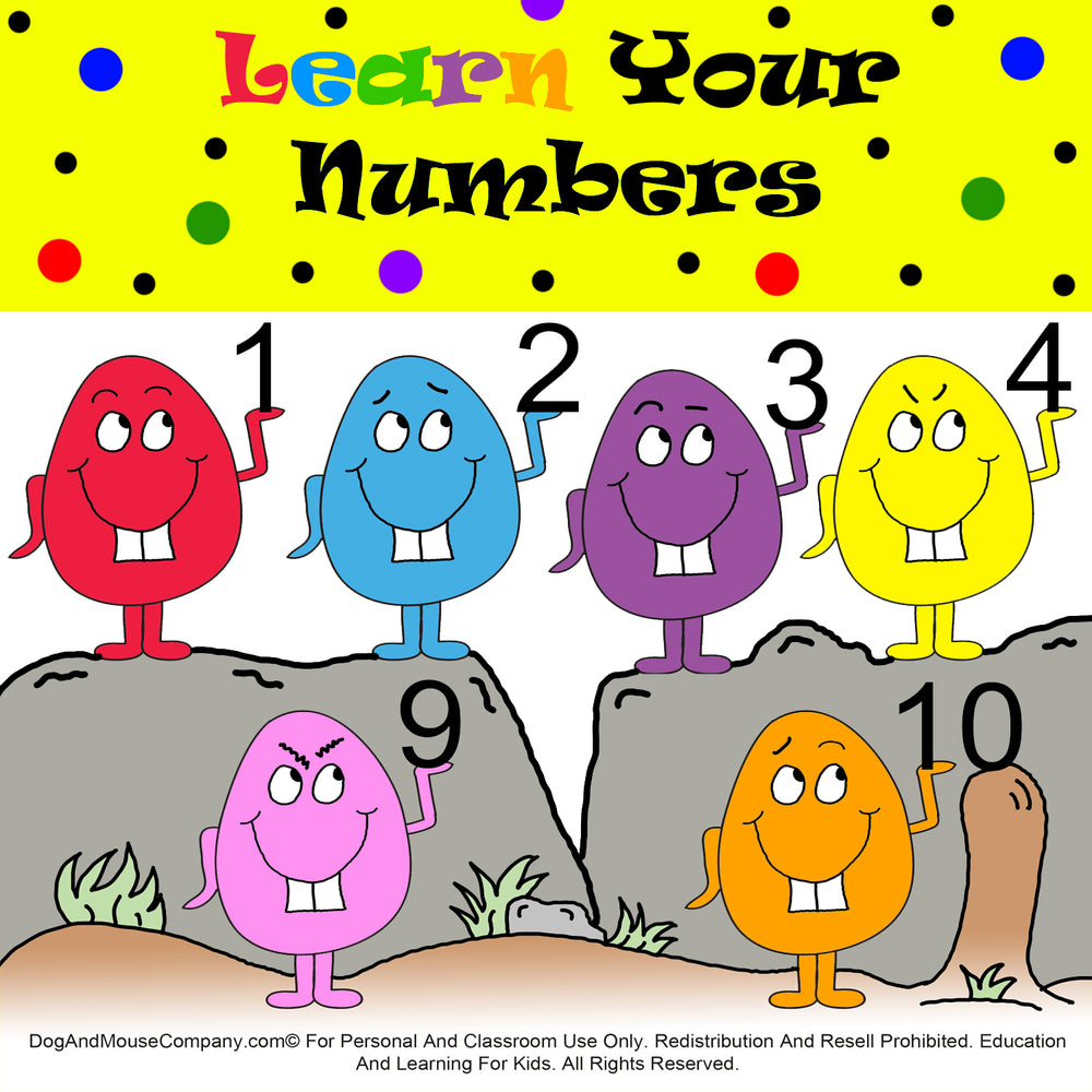 Learn Your Numbers 1 to 10 With Easter Eggs Preschool Worksheets by dogandmousecomany.com