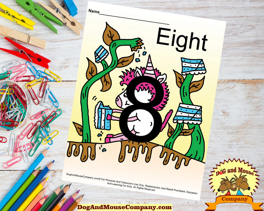 Learn Your Numbers With Unicorns 1 To 10 Preschool Worksheets Bundle by Dog And Mouse Company | dogandmousecompany.com