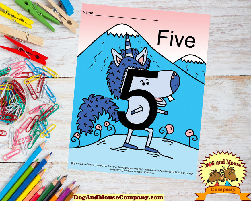 Learn Your Numbers With Unicorns 1 To 10 Preschool Worksheets Bundle by Dog And Mouse Company | dogandmousecompany.com