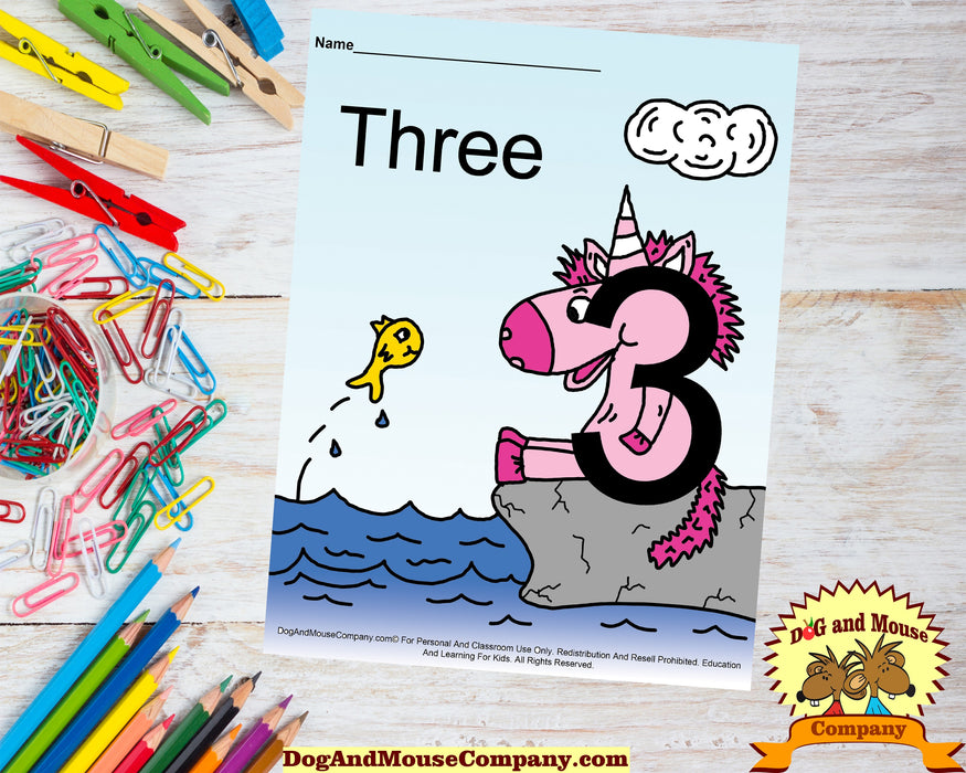 Learn Your Numbers With Unicorns 1 To 10 Preschool Worksheets Bundle by Dog And Mouse Company | dogandmousecompany.com