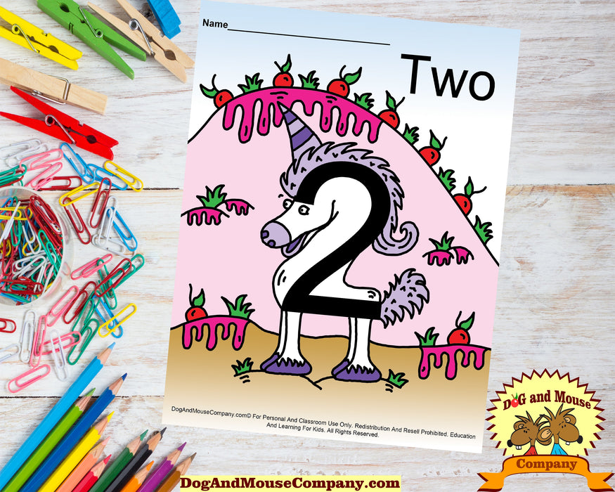 Learn Your Numbers With Unicorns 1 To 10 Preschool Worksheets Bundle by Dog And Mouse Company | dogandmousecompany.com