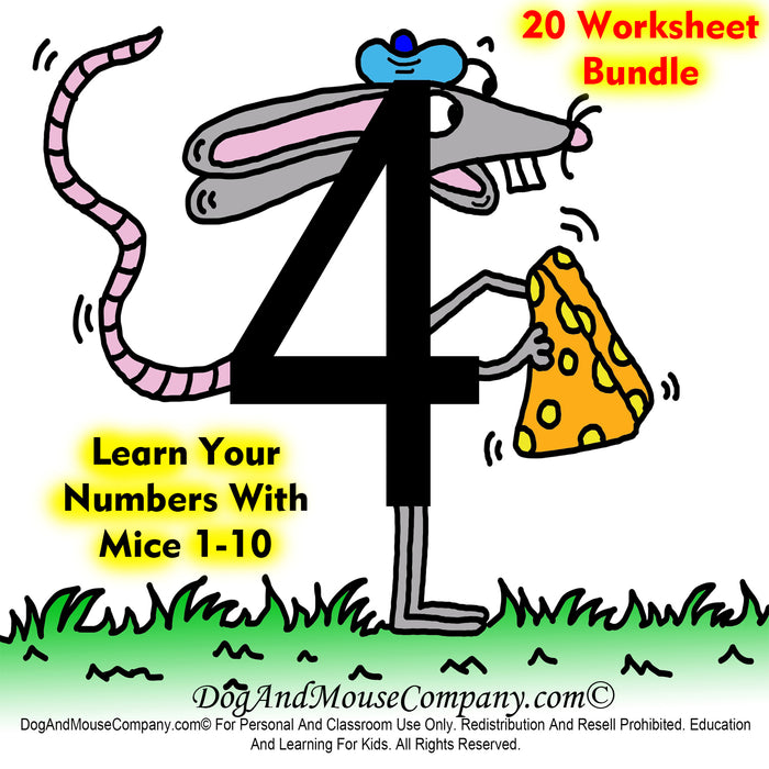 Learn Your Numbers With Mice 1 to 10 | 20 Worksheet Bundle